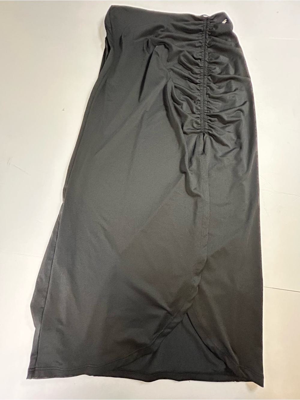Guess Black Maxi Skirt with Side Ruching and high slit